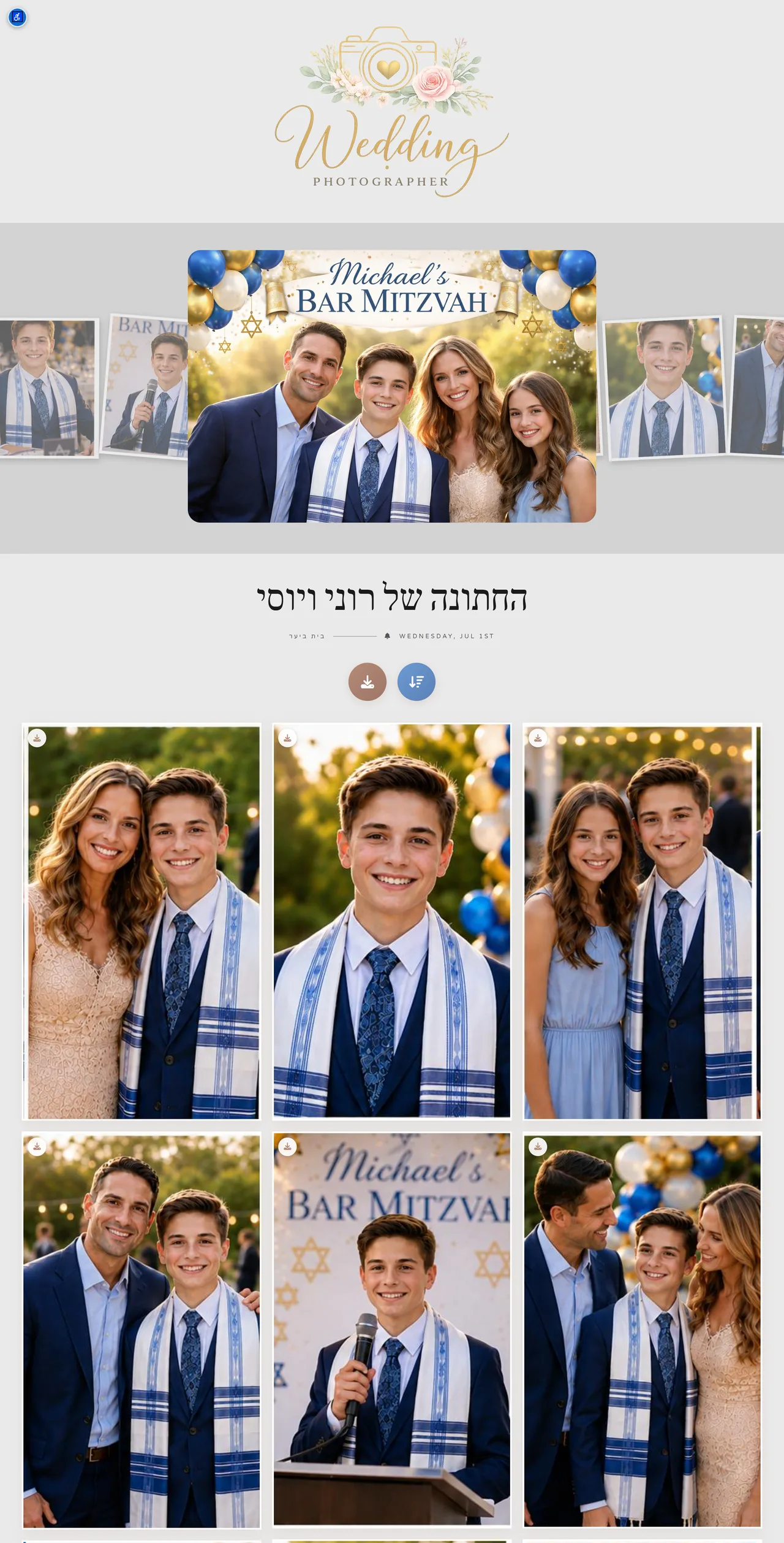 Private client photo gallery on desktop - elegant design for photographers