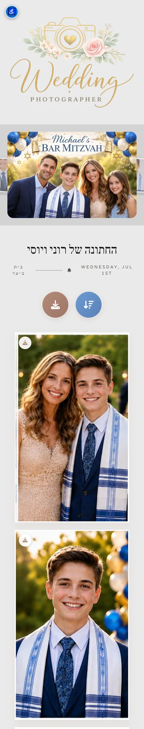 Client photo gallery on mobile - mobile-responsive MyGallery design