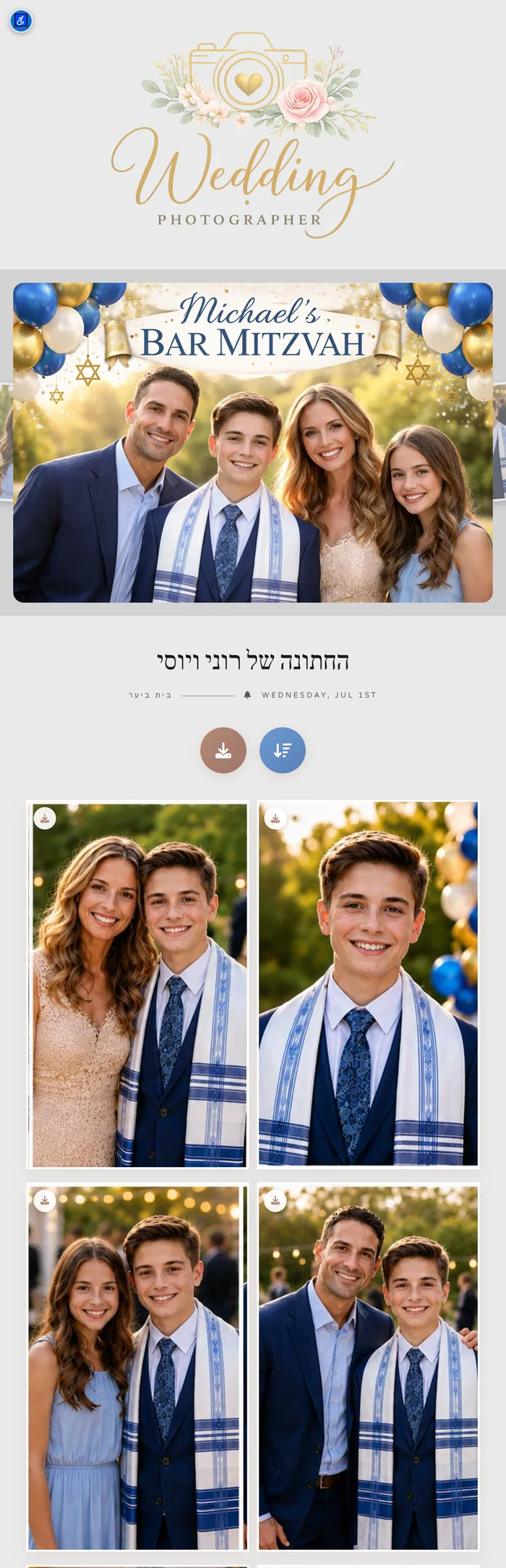 Client photo gallery on tablet - responsive photographer gallery platform