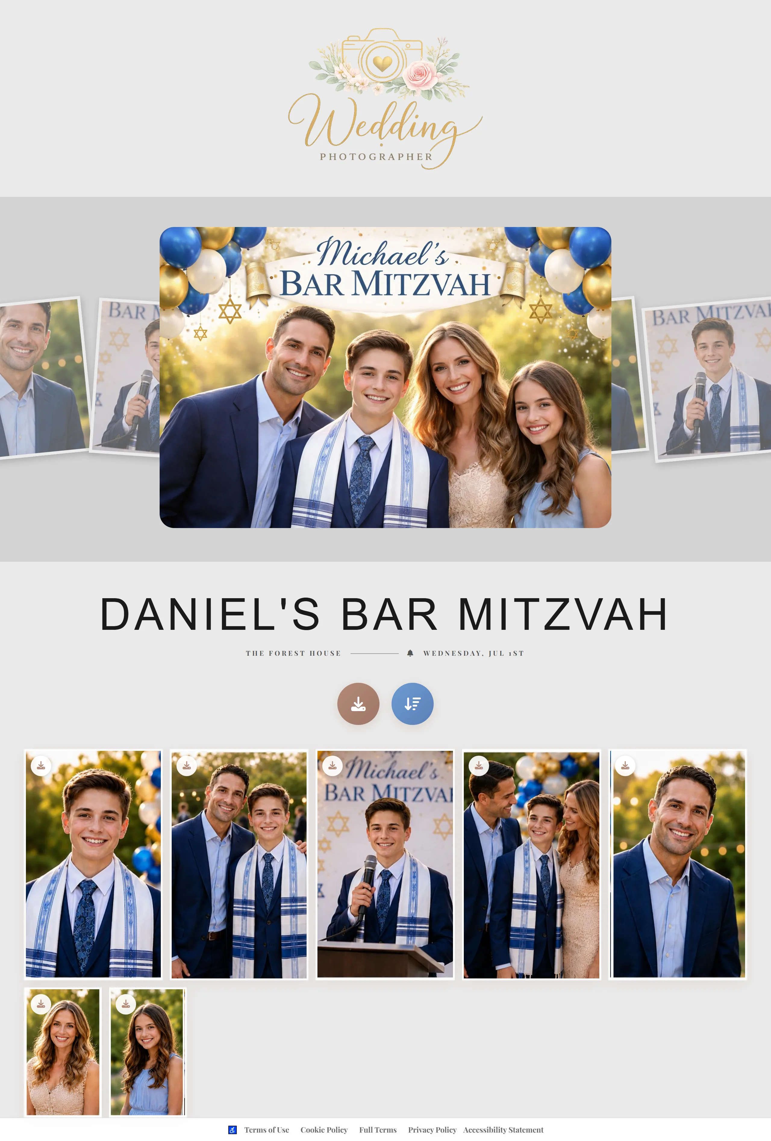 Private client photo gallery on desktop - elegant design for photographers