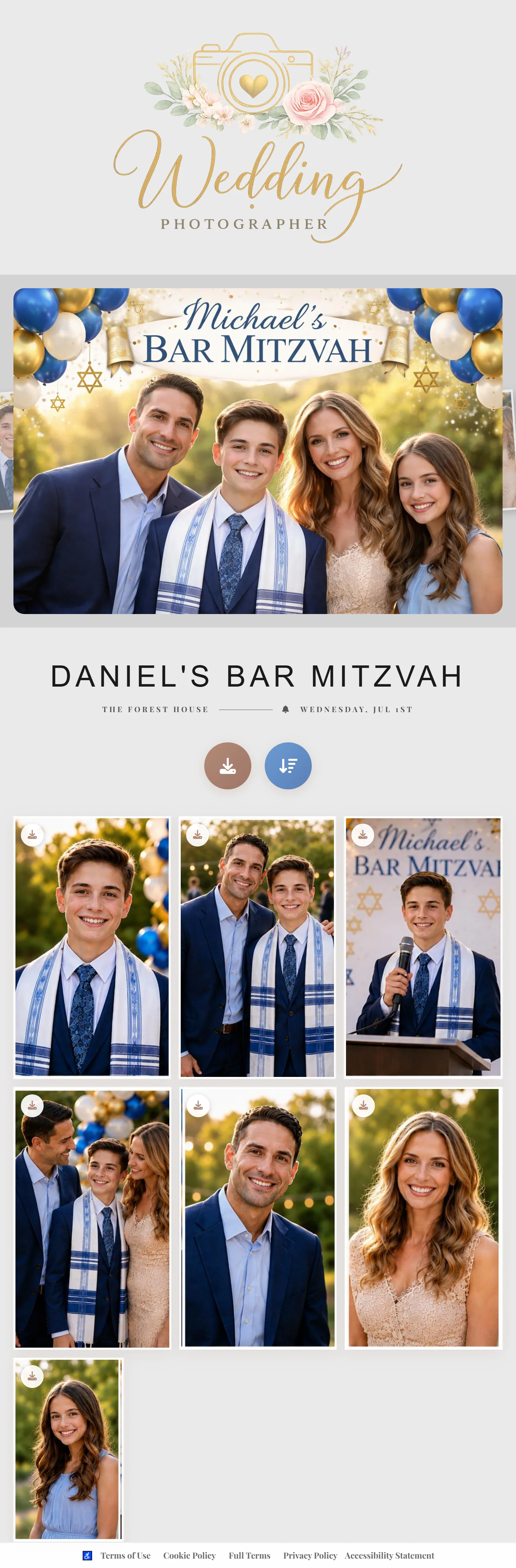 Client photo gallery on tablet - responsive photographer gallery platform
