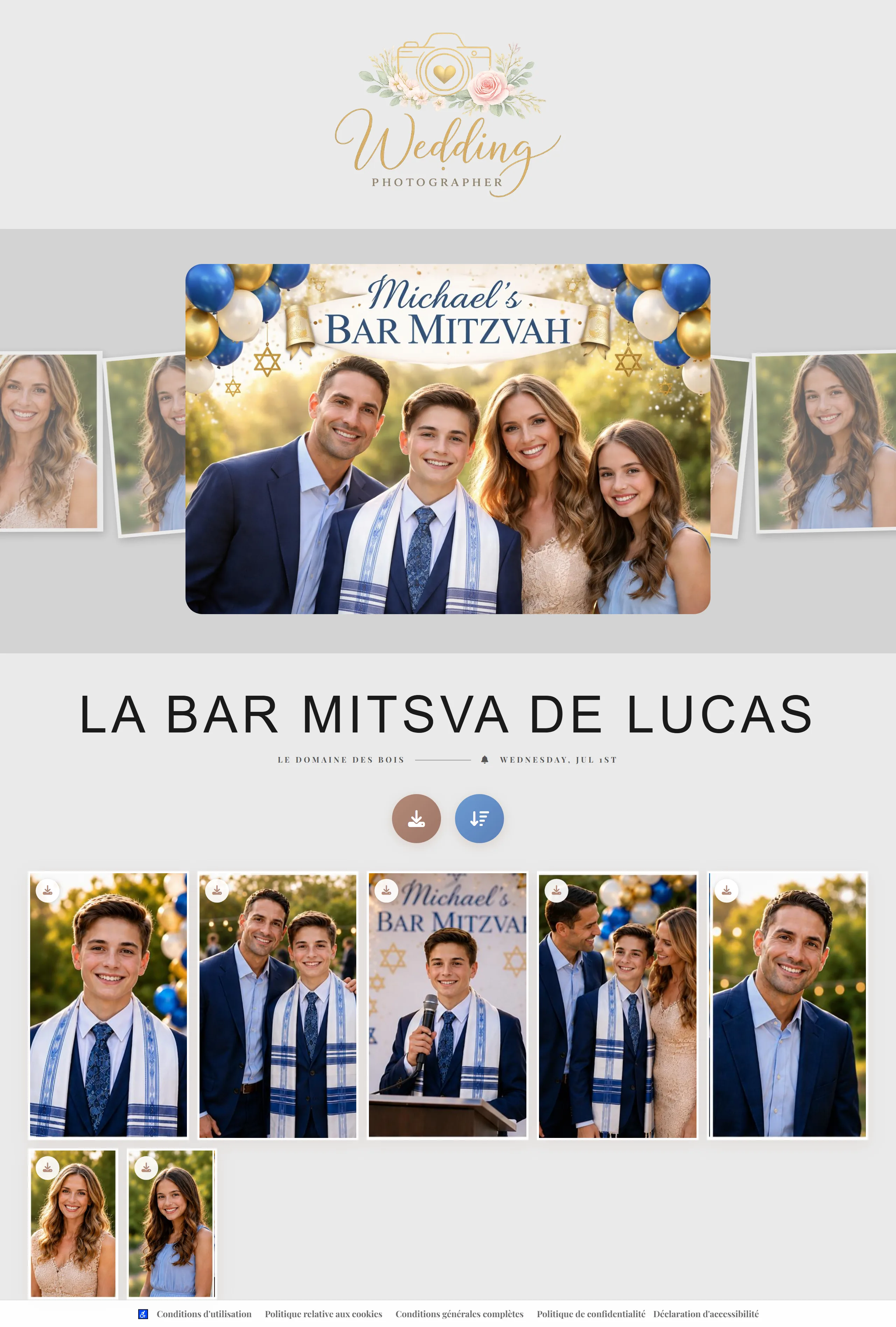 Private client photo gallery on desktop - elegant design for photographers