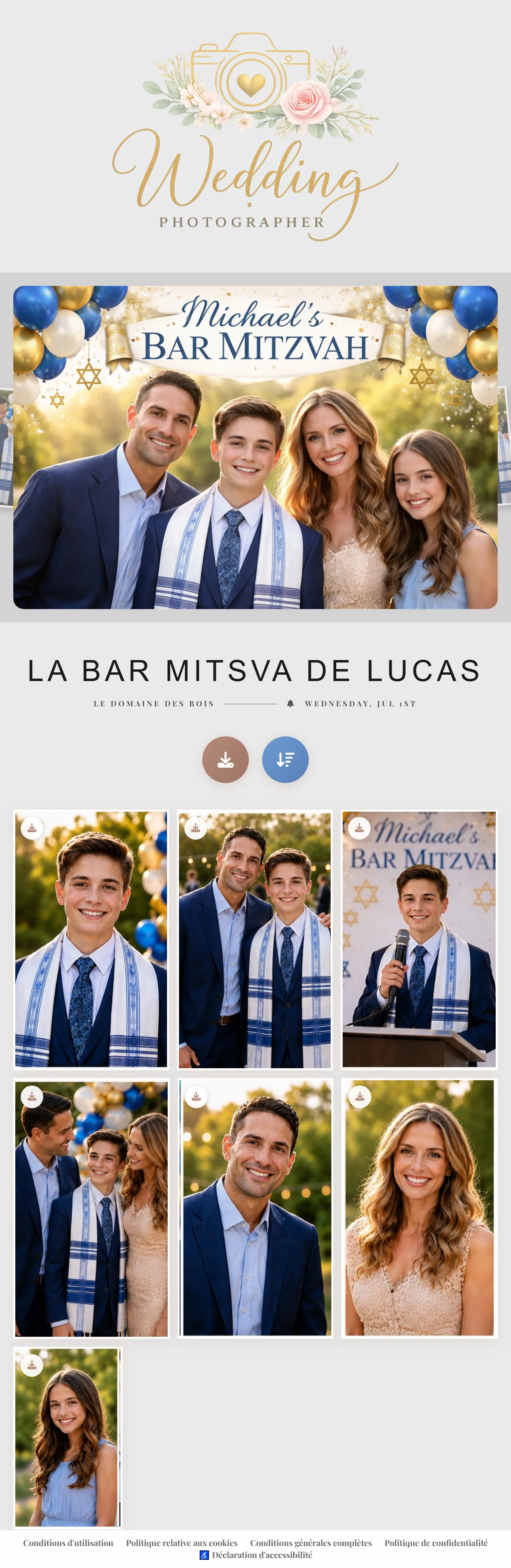 Client photo gallery on tablet - responsive photographer gallery platform