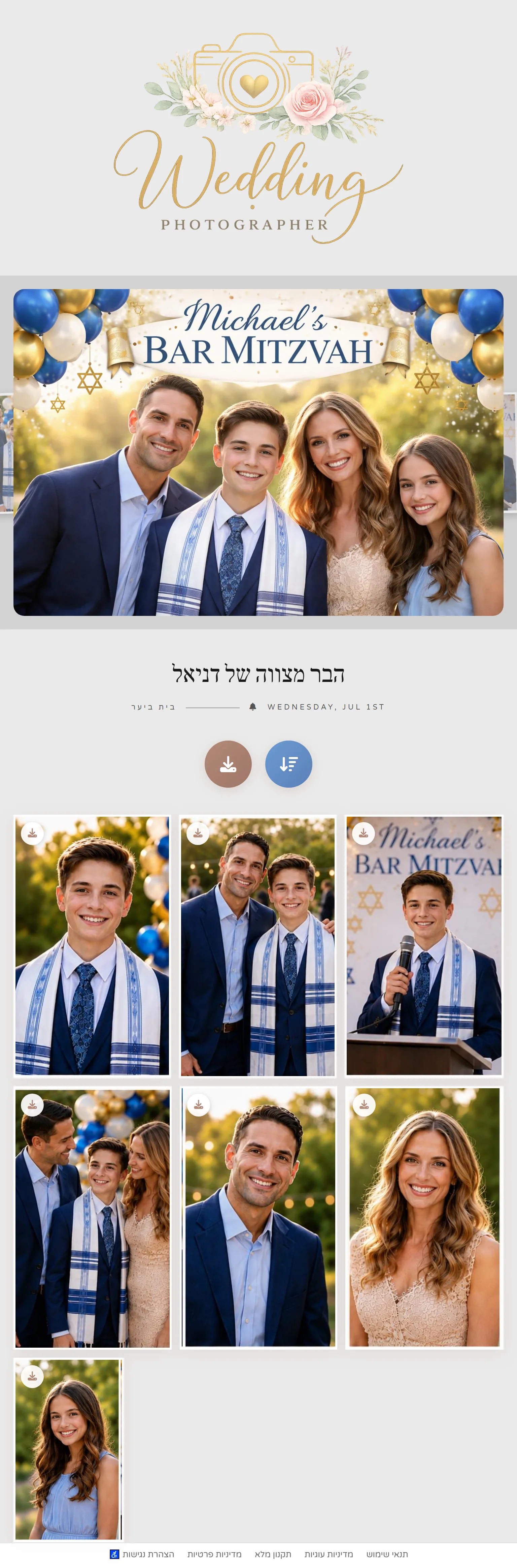 Client photo gallery on tablet - responsive photographer gallery platform
