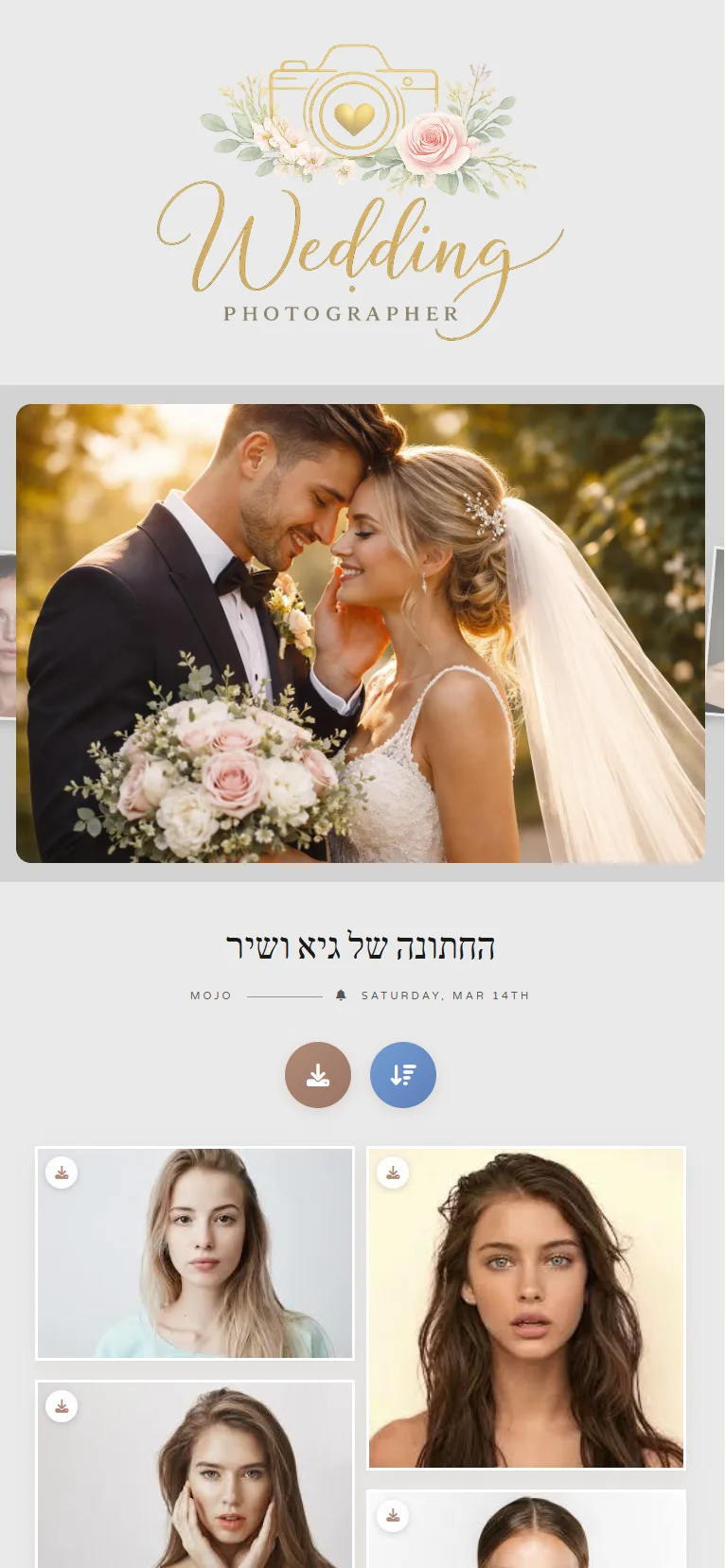 Client photo gallery on tablet – responsive photographer gallery platform