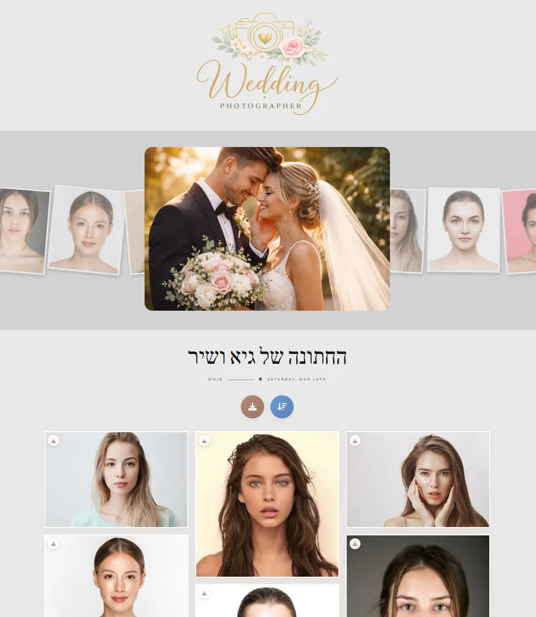 Private client photo gallery – elegant design for photographers